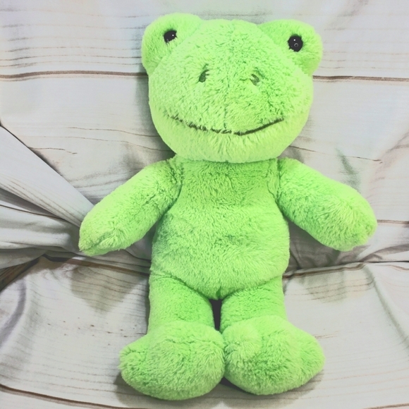 Build A Bear Spring Green Frog Plush Stuffed Toy No Tag 18 Inch - Picture 1 of 8